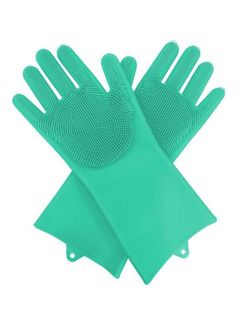 Marrkhor Pair Of Silicone Gloves, Green, 30X6X3Centimeter