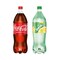 Coca Cola Original Taste Carbonated Soft Drink 2L Pack of 2 Assorted
