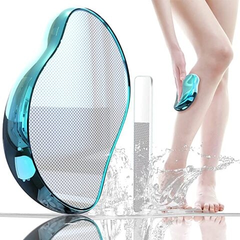 Showay New Crystal Hair Eraser,Magic Crystal Hair Removal,Exfoliation Painless Hair Removal Tool for Men &amp; Women,Soft Smooth Silky Skin, Full Body Hair Removal Blue