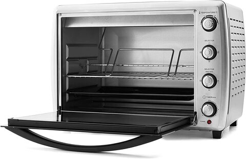 Nikai 65 Ltr Double Glass Electric Oven, Multifunction Toaster Oven with Convection Fan & Rotisserie along with Keep Warm Function, NT6500SRC1 - Black and Silver,2 Years Warranty