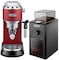Delonghi Dedica Pump Espresso With Electric Burr Grinder Ec685R Bundle Red/Black