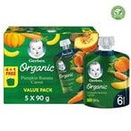 Buy Gerber Organic Puree Pumpkin Banana Carrot Baby Food 90g Pack of 5 in UAE