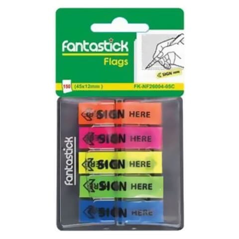 Fantastick Sign Here Flags Sticky Notes Multicolour 150 PCS