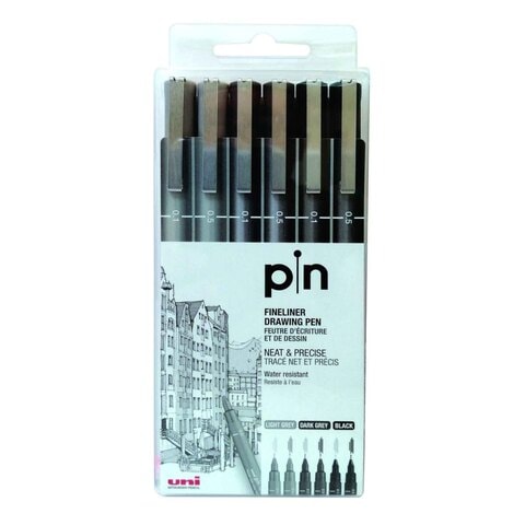 Uni-ball Pin Fine Liner Drawing Pen Multicolour 6 PCS