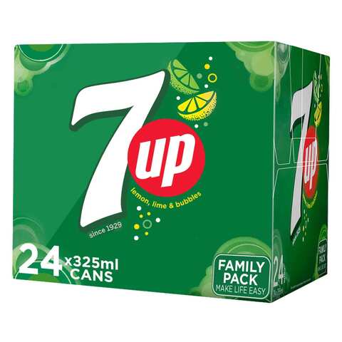 7UP, Carbonated Soft Drink, Cans, 325ml x 24