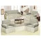 4-Piece Stretchable Sofa Cover Set Cream Jacquard Fabric Seven Seater Couch Cover Set 3211 Combination