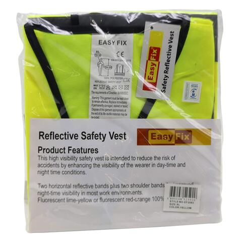 Easy Fix Reflective Heavy Duty Safety Jacket Yellow Extra Large