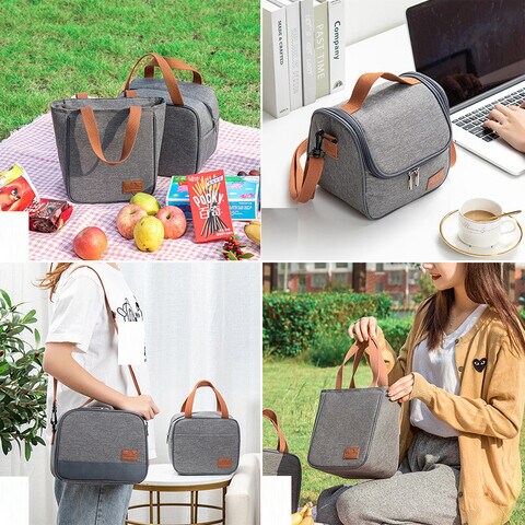 Lunch Bag Cooler Tote Portable Insulated Box Canvas Thermal Cold Food  Container School Picnic For Men Women Kids Travel Lunchbox