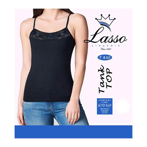 Buy Lasso T830 Lace Tank Top For Women - Medium - Black Online - Shop  Fashion, Accessories & Luggage on Carrefour Egypt