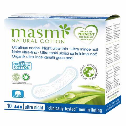 Masmi Natural Cotton Maternity - Compresas postparto, 10uds.