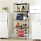 Generic-5 Tier Wire Shelves Heavy Duty Height Adjustable Storage Wire Shelf Shelving Rack Microwave Stand with 4 Side Hooks Leveling Feet
