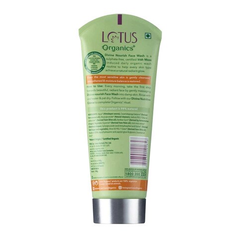 Lotus Organics Divine Nourish Face Wash Green 100g