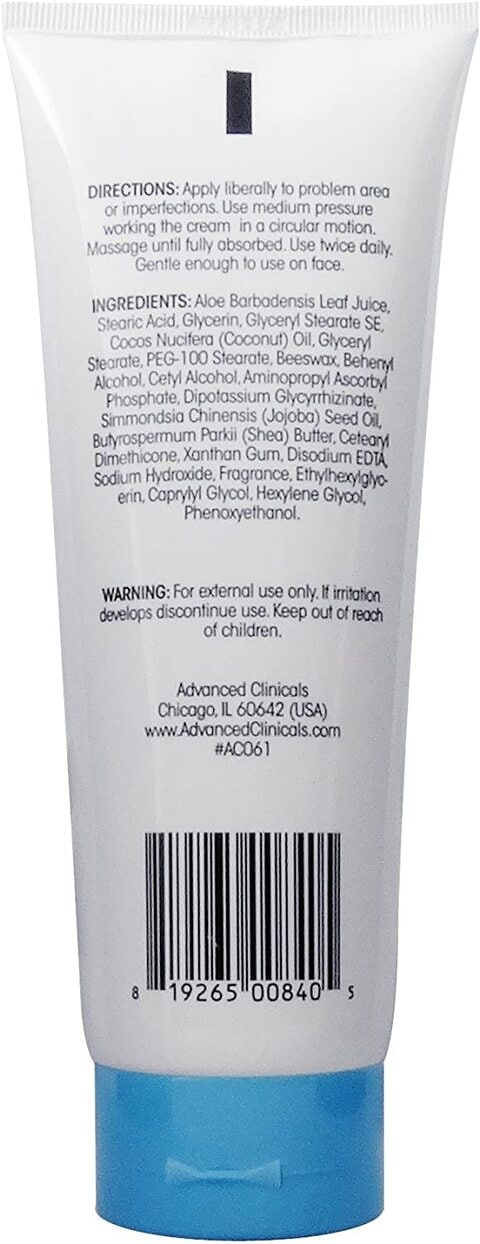 Advanced Clinicals Dark Spot Therapeutic Cream With Vitamin C Hydroquinone Free For Age Spots Blotchy Skin Face Hands Body Large 8Oz Tube 8 Ounce Multi