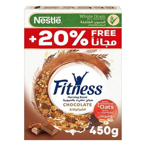Buy Nestle Fitness Chocolate Breakfast Cereal 450g 20% Free in Kuwait