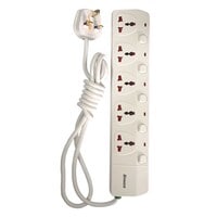 Sirocco 5-Way Power Extension Socket White 2m