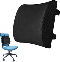SKY-TOUCH Lumbar Support Pillow-Ergonomic Memory Foam for Back Support and Pain Relief, Lumbar Support Pillow for Office Chair Cushion, Lumbar Support Pillow for Car Seat Cushion, Back Pillow Black