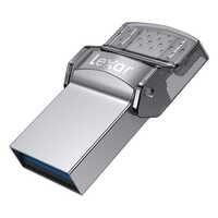 Lexar JumpDrive D35C Dual USB Flash Drive 32GB Silver