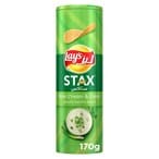 Buy Lays  Stax Sour Cream and Onion Potato Crisps 170g in UAE