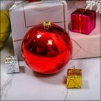 Buy YATAI Pack Of 2 Festival Baubles Holiday Tree Decoration Ball Ornaments Shatterproof Balls For Festival Hanging Seasonal Decor Festival Holiday Decoration - Shiny, Matte, Glitter Baubles (Red) in UAE