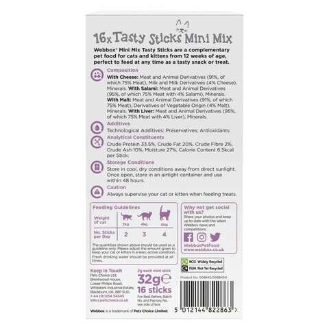Webbox Tasty Sticks 16 Mini Mix Cat Food 32g