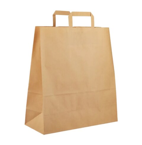 Buy Kraft Flat Handle Paper Bag 50Pcs, 31X24X12cm Online - Shop