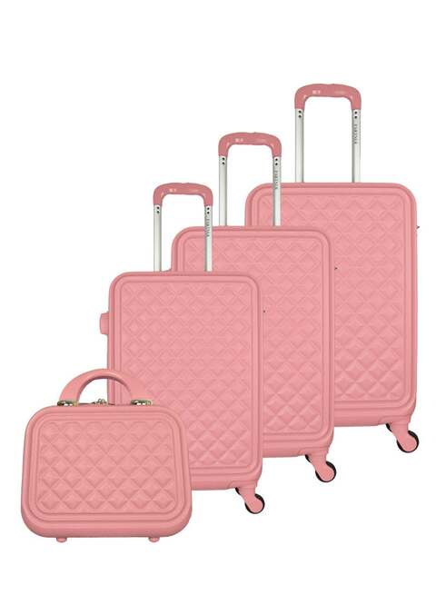 PK 3-Piece Luggage Trolley Set With Briefcase, Pink