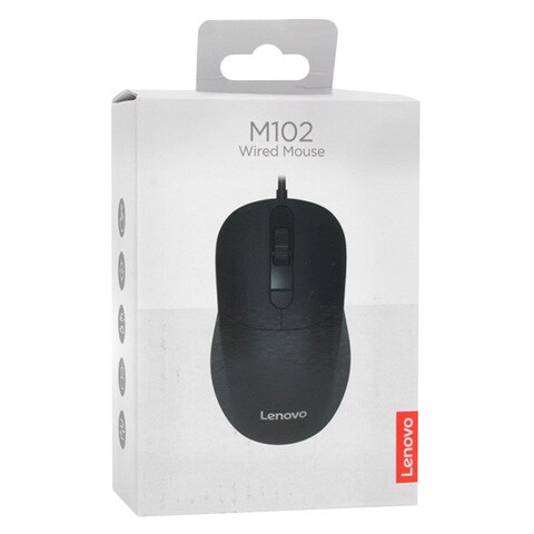 Buy Lenovo M102 Wired Mouse Black Online - Shop Electronics & Appliances on  Carrefour Jordan