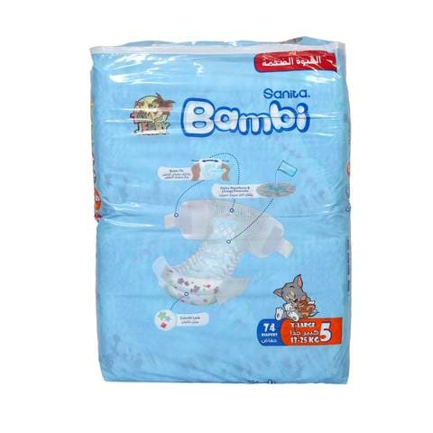 Bambi Diapers Size 5, 74 Pieces