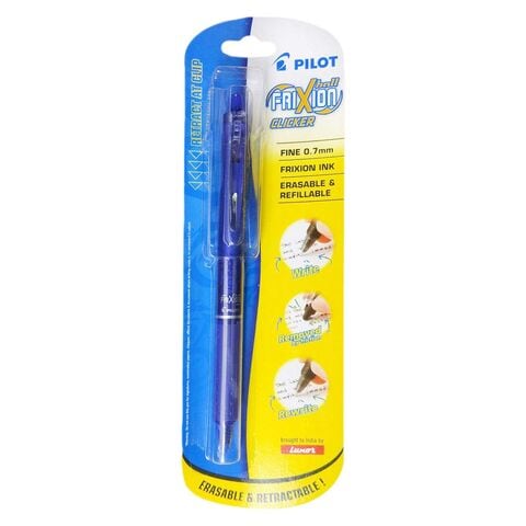 Buy Pilot Frixion Clicker Erasable Rollerball Pen Blue 0.7mm Online - Shop  Stationery & School Supplies on Carrefour UAE