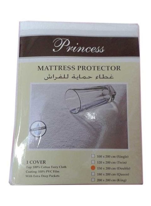 Princess - Terry Water Proof Mattress Protector White 160x200 cm