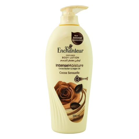 Buy Enchanteur Perfumed Intense Moisture Cocoa Butter and Argan Oil Body Lotion 500 ml in Kuwait
