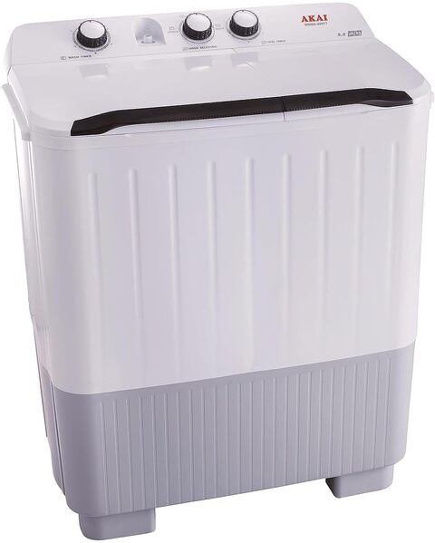 Akai Twin Tub Top Load Semi Automatic Washing Machine 9 Kg Capacity Wmma X09tt White Online 7646