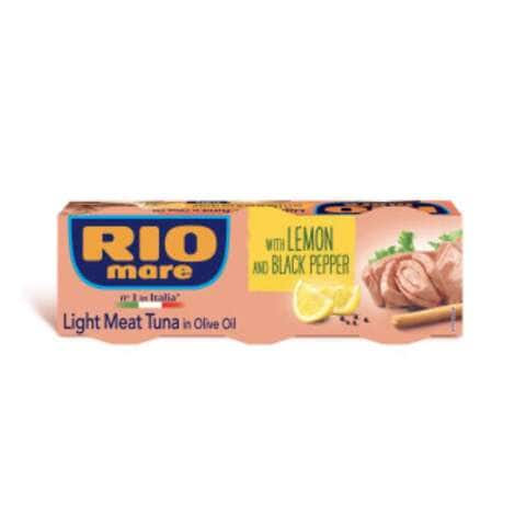 Rio Mare Light Meat Tuna In Olive Oil With Lemon And Black Pepper 80g Pack of 3