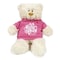 Caravaan - Soft Toy Teddy Cream with Happy Birthday on Pink Hoodie Size 38cm