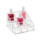 اشتري منظم أحمر الشفاه وفرش مكون من 9 اقسام بشكل مكعب شفاف - 9-Compartment Lipgloss And Brushes Organizer Clear في السعودية