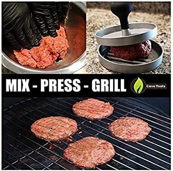 Stainless Steel 1 Set 12 cm Hamburger Press Aluminum Alloy Round Hamburger Meat Beef Grill Burger Press Patty Maker Mold Kitchen Accessories Cooking Meat Tools
