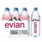 Buy evian Natural Mineral Water 1L, Pack of 6 in Kuwait