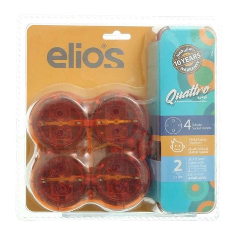 Elios Compact Multi Sockets - 4 Outlets - Orange
