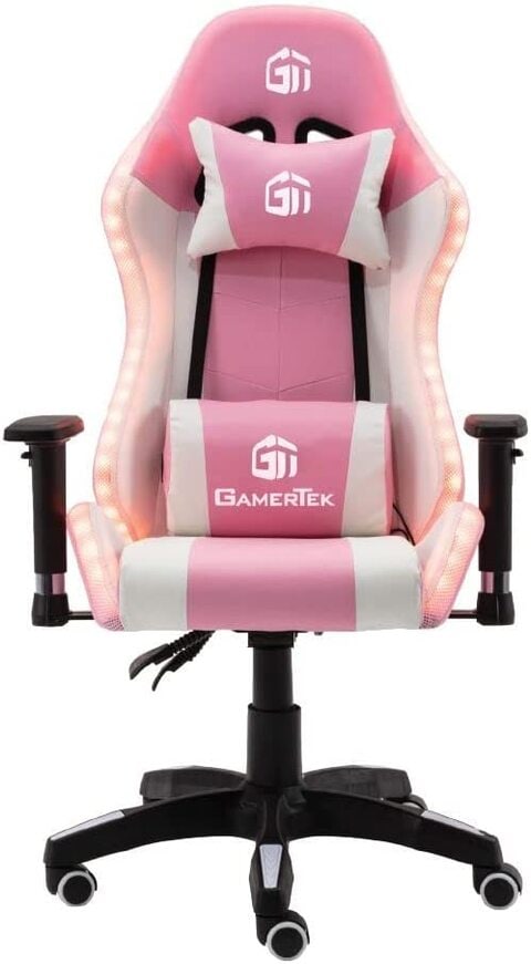 Pink and blue gaming shop chair