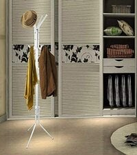 Generic Metal Coat Rack/Hanger, Free Standing, Coat/Hat Hanger For Handbags, Hat, Umbrella, Clothes - Tree Coat Hanger Holder Stand (White)
