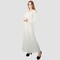 KIDWALA Size L, Women&#39;S Long Dress, Pleated Long Sleeves, Round Neckline, White &amp; Black Doted Dress, Maxi Dress, Ruffle Dress, Women Dress Lady Dress