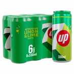 Buy 7Up Carbonated Soft Drink Cans 330ml Pack of 6 in UAE