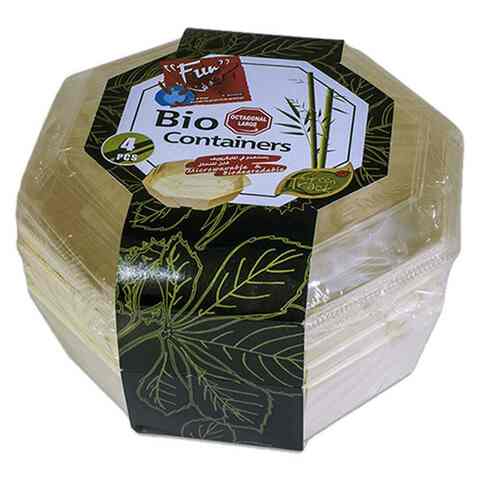 Fun Container Bio Octagonal Large Wooden 4 Pieces