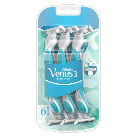 Gillette Venus Sensitive Women's Disposable Razor, 3 Pack