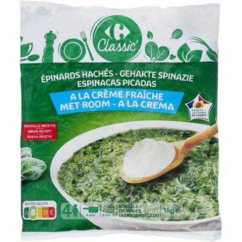 Carrefour Chopped Spinach With Cream 1kg