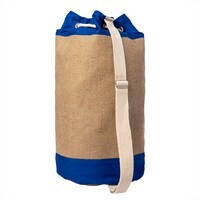 Biggdesign Anemoss Jute Bag For Women, Beach and Pool Jute Drawstring Bucket Bag for Summer, Lightweight and Natural Crossbody Jute Shoulder Bag with Front Pocket, Blue