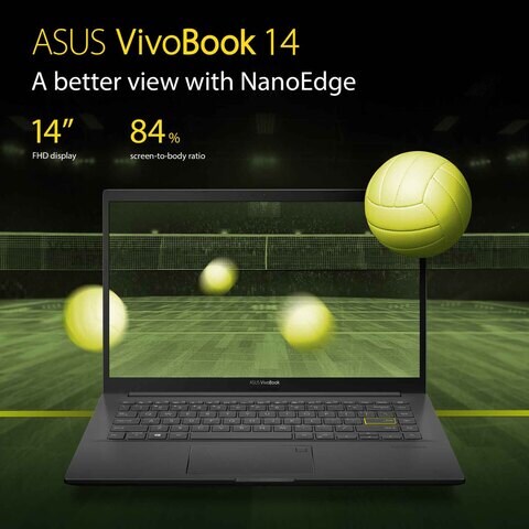 ASUS Vivobook 14 K413EQ-EB349T Slim Laptop Core i5-1135G7 8GB RAM 512GB SSD Nvidia GeForce MX 350 14 inch FHD (1920X1080) 16:9 Win10 Black