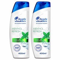 Head &amp; Shoulders Menthol Refresh Anti-Dandruff Shampoo for Itchy Scalp 400ml Pack of 2