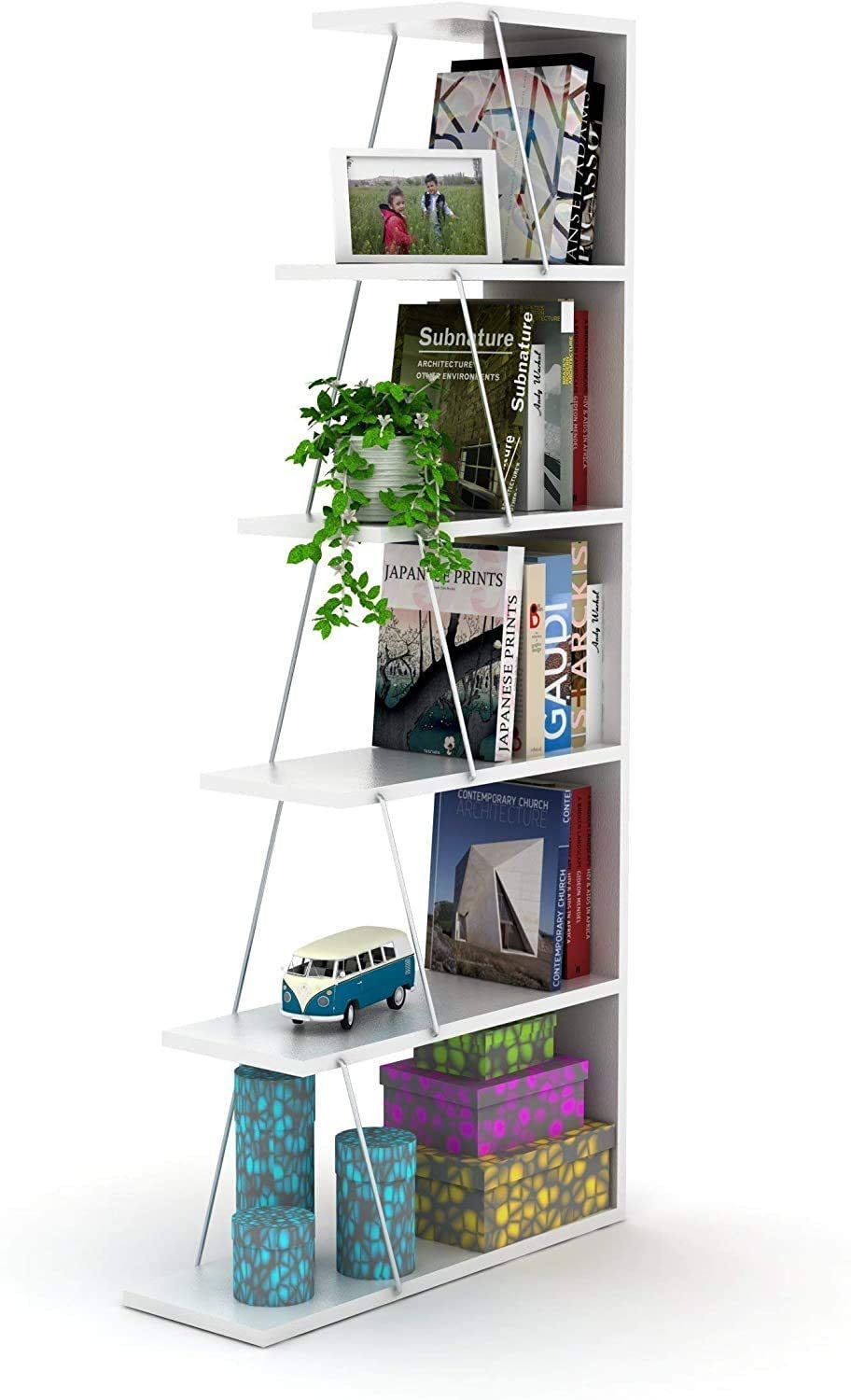 Modern Mini Book Shelves, Easy To Assemble Bookcase