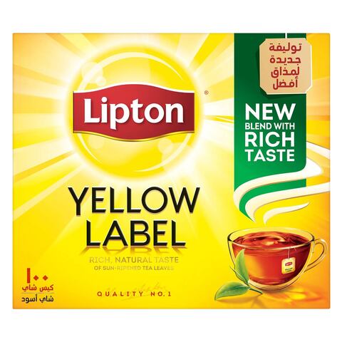 ليبتون أكياس شاي العلامة الصفراء 100 كيس